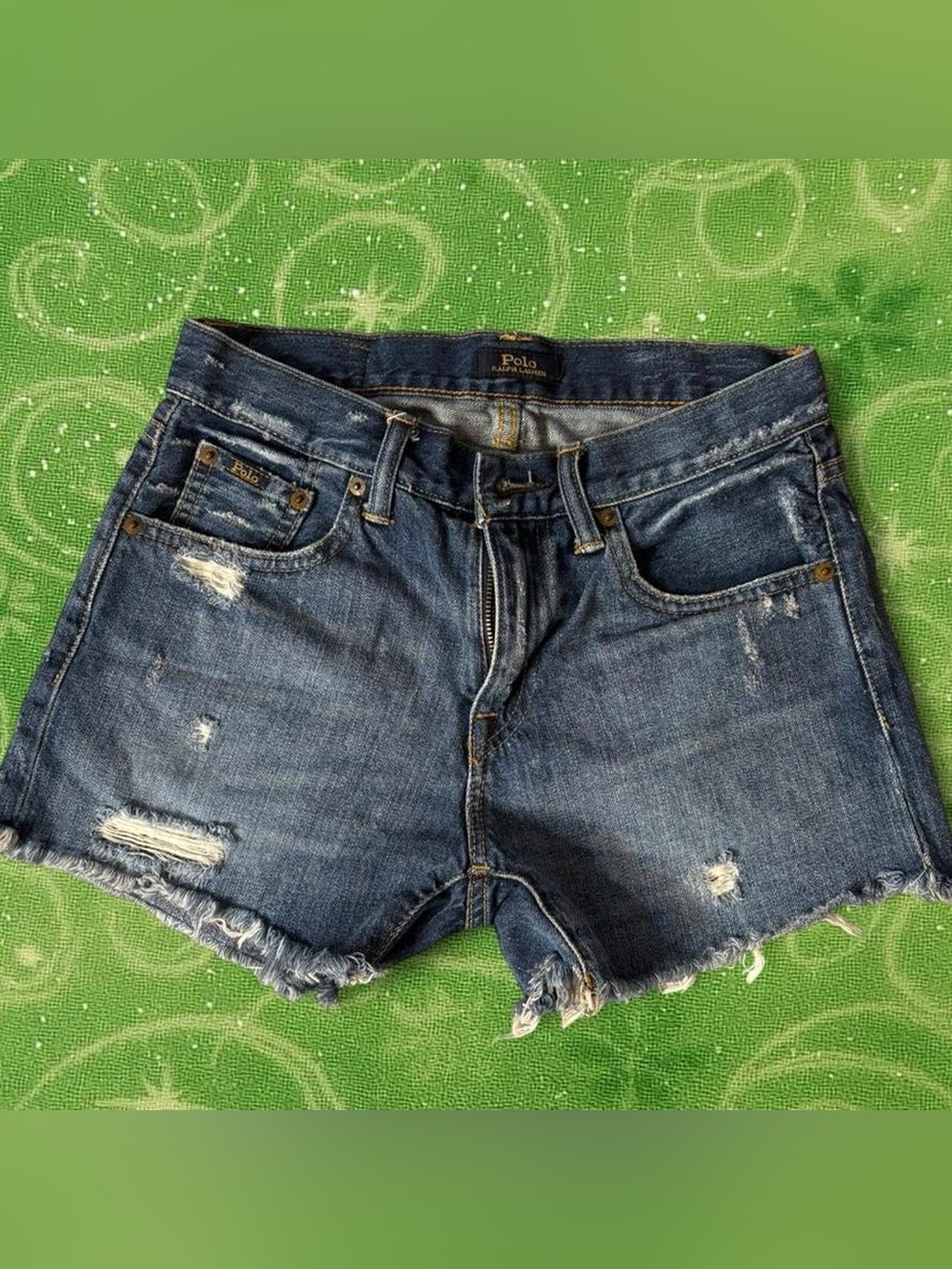 Ralph Lauren Distressed Blue Jean Shorts